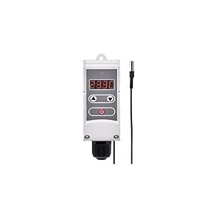 EMOS - Thermostat d'applique numérique avec sonde à Distance et sensibilité de Commutation réglable - Manuel - Chauffage/climatisation - Plage température 5-90 °C - Montage en Surface - sonde