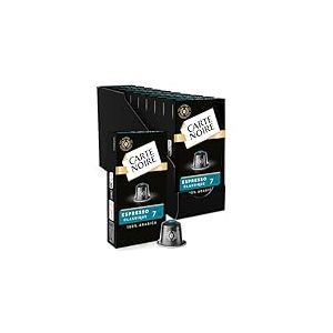 CARTE NOIRE - Capsules de Café Espresso Classique N°7 Compatibles Nespresso® - Café Arabica - Lot de 10 x 10 Capsules Aluminium - Fabriqué en France