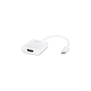DCU TECNOLOGIC | Adaptateur USB C 3.1 M- HDMI 1.4 H | C&acirc;ble adapt&eacute; pour HDMI | Connecteur Type C | 20 cm | Blanc