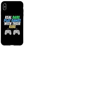 Real Dads Play Games with Kids F&ecirc;te des P&egrave;res Gamer Console Coque pour iPhone XS Max