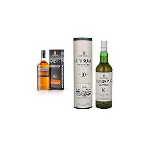 Auchentoshan American Oak Single Malt Scotch avec étui, Whisky Écossais 40% - 70cl & Laphroaig 10 ans Islay Single Malt Scotch Whisky avec étui, Whisky Écossais 40% - 70cl