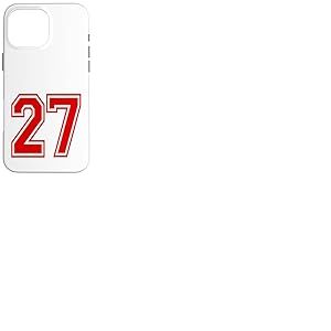 Num&eacute;ro 27 Red Sports Team Style Coque pour iPhone 16 Pro Max