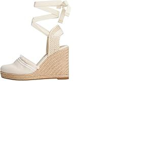 Tommy Hilfiger Espadrilles Compens&eacute;es Femme Fringe Canvas &agrave; Talon Compens&eacute;, Ivoire (Muslin), 42