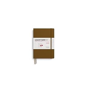 LEUCHTTURM1917 372662 Agenda semainier et bloc-notes 2026, format moyen (A5), marron &eacute;pic&eacute;, en anglais
