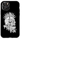 Crâne Dague Flames Couronne d'épines Tatouage Flash Coque pour iPhone 11 Pro