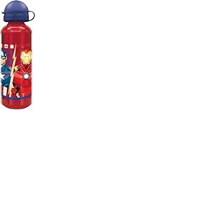 Tataway Flacon Marvel Avengers 530 ml en aluminium rouge pour enfants avec bec verseur et bouchon de s&eacute;curit&eacute;