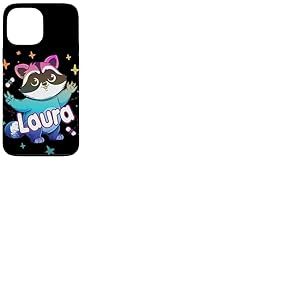 LAURA - Joli prénom de fille avec un cool raton laveur Coque pour iPhone 13 Pro Max