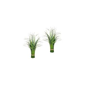 Lot de 2 bordures d'herbe artificielle debout, herbe artificielle d&eacute;corative, herbe artificielle, herbe d&eacute;corative, buisson d'herbe, buisson d'herbe, d&eacute;coration, arrangement d'herbe, herbe de roseau.