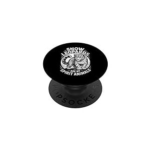 Léopard des neiges Amusant léopard des neiges PopSockets PopGrip Adhésif
