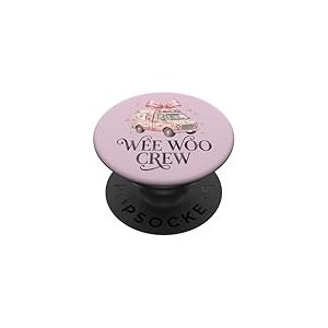 Wee Woo Crew Ambulance Coquette Noeud Mignon Ambulance ambulancier ambulancier ambulancier PopSockets PopGrip Adh&eacute;sif