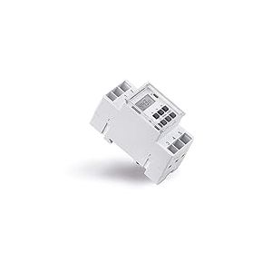 Horloge numérique conecto pour Rail DIN/Panneau de Commande, 10 programmes de Commutation, Heure d'été + minuterie 12/24 Heures, écran LCD, 3600 Watts, Blanc