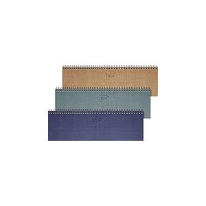 BRUNNEN Agenda semainier modèle 777 2024 2 pages = 1 semaine feuille taille 32,6 x 10,2 cm bleu, argent, cuivre