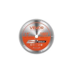 VEVOR Lame de scie circulaire, &Oslash; 305 mm, lame de coupe pour scie circulaire, 100 dents alliage, arbre 25,4 mm, finition soign&eacute;e, avec &eacute;vents de chauffage antibruit, pour couper aluminium, acier, m&eacute;tal