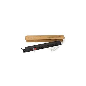 LINK LK10052IT - Multiprise avec 9 Prises Iec C13 pour armoires Rack 19" avec Prise Italienne 16 A - Noir - Électriques réversibles 180°