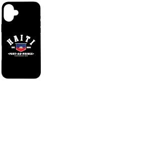 Cadeau ami ha&iuml;ti Drapeau ha&iuml;ti Port-au-Prince ha&iuml;ti Cadeau Coque pour iPhone 16 Plus