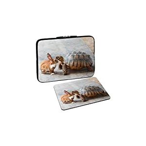 PEDEA Design Housse de Protection pour Ordinateur Portable jusqu'à 13,3" Lapin et Tortue