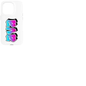 Ava Graffiti Nom personnalis&eacute; Bleu Rose Femmes Filles Coque pour iPhone 15 Pro