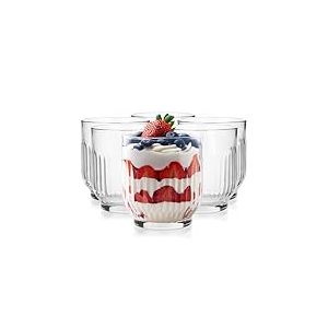 Glasmark KROSNO 1992 Lot De 6 Coupes &Agrave; Glace En Verre Transparent Coupes &Agrave; Dessert Cannel&eacute;es 290 ml