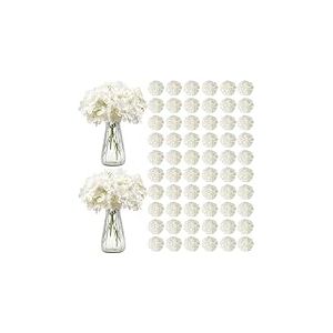 VEVOR Hortensia Artificielle Lot de 205 Fleurs Artificielles 250 mm Bouquets de Fausses Fleurs Aspect Réaliste avec Tête 152,4 mm, pour Décoration Intérieure, Fêtes, Mariages, Centres de Table, Blanc