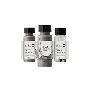 SD COLORS Peinture de retouche gris sélénite 992/7992-15 ML - Pour réparer les rayures - Code couleur 992/7992 - Gris sélénite (peinture + vernis + apprêt)