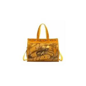 Della Q - Makers Toile Engrener Moutarde (38x25x15cm) Fourre-Tout Sac à Main - 1 Pièce