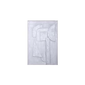 DRW Bestpricepictures Tableau rectangulaire abstrait avec figurines peintes à la main 40% de tons blancs 120 x 80 x 3 cm