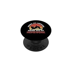 Désolé, mon gecko léopard a mangé mes devoirs Un gecko léopard drôle PopSockets PopGrip Adhésif