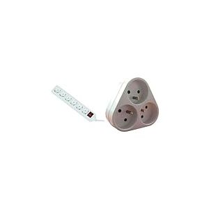 UNITEC Multiprise de Table avec Interrupteur, 6 Prises, 1,4 m, H05VV-F 3G1,5 mm², Blanc & Triplite 3X 16A Triangulaire - Blanc - Zenitech