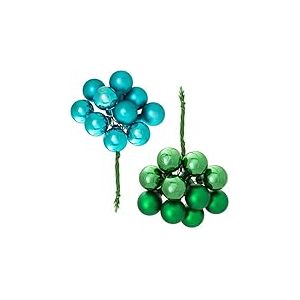 WeRChristmas Boule de No&euml;l Turquoise et Vert, 2,7 cm