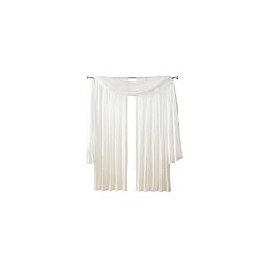 Elrene Home Fashions Athena Rideau de fenêtre Imitation Soie écrasée et cantonnière, 132 x 274 cm (2 Rideaux) et 1 cantonnière, Blanc