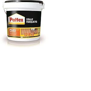 PATTEX Colle Parquets P685 - Colle polym&egrave;re pour tout type de parquet et longueur de lame - Convient sur sols chauffants, assure un collage &eacute;lastique, puissant et durable - Seau 16 kg