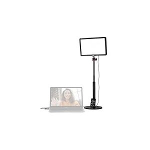 Rollei Lumis Key-Light, lumi&egrave;re vid&eacute;o LED avec tr&eacute;pied de Table et t&eacute;l&eacute;commande sur Le c&acirc;ble. Grande Lampe de Bureau Bicolore avec 192 LED &agrave; intensit&eacute; Variable (96 Blanc Chaud + 96 Blanc Froid)