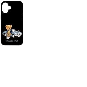 Enjoy Cool Teddy Bear With Classic Car Graphic Designs Fun Coque pour iPhone 16