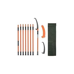 VEVOR Scie à Élaguer Télescopique 2,24-8,24 m Scie à Perche Extensible avec Lame en Acier Tranchant Scie d'Élagage avec 8 Poteaux en Fibre de Verre Coupe Branches Hautes pour Élagage Palmiers Arbustes