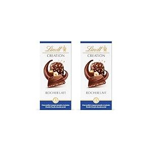 Lindt - Tablette CR&Eacute;ATION Rocher Lait - Chocolat au Lait, 150g (Lot de 2)