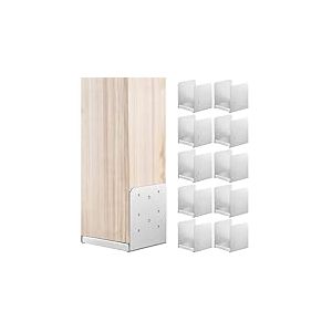 VEVOR Lot de 10 Support de Poteau Bois 6''x6'' 152x152 mm Base d'Ancrage de Poteaux en Acier Inoxydable Taille Interne 140x150 mm pour Rambarde, Main Courante, Balustrade de Terrasse, Porche, Pavillon