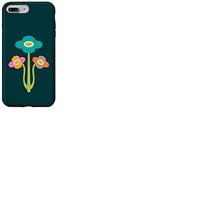 Yvette Fleur Arc-en-Ciel Vintage Rétro Milieu du siècle Moderne Fleur Coque pour iPhone 7 Plus/8 Plus