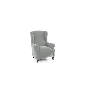 FAVERTI® Housse Super élastique pour Fauteuil à Oreilles 1 Place 70 à 100 cm Gris Clair Protecteur de qualité en Tissu Jacquard Toucher Coton Protecteur de Fauteuil à Oreilles