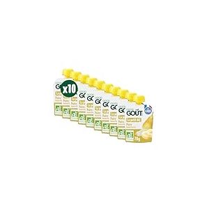 GOOD GOÛT - Petit Déj Poire - Gourde Pour Bébé - Dès 6 Mois - Format Nomade - Sans Sucres Ajoutés - 10x70g