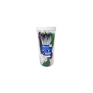 Poly Pool PP7500Q Lot de 500 serre-c&acirc;bles de 3,6 mm &agrave; 200 mm, avec diff&eacute;rents diam&egrave;tres de serrage de 3 mm jusqu'&agrave; 50 mm, blanc, noir, vert