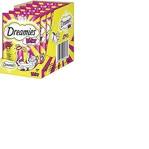 Dreamies Mélange de friandises pour Chat avec bœuf et Fromage - Croustillant à l'extérieur et crémeux à l'intérieur - 6 x 60 g