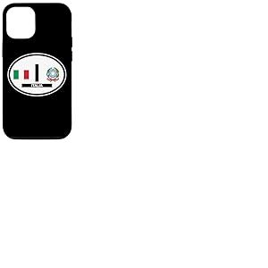 Autocollant ovale pour voiture avec drapeau et blason Italie Coque pour iPhone 12/12 Pro