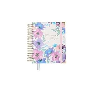 Takenote Agenda 2026 - A5 (16,5x20,5 cm), Jour par Page, Planificateur Annuel 12 Mois de Janvier à Décembre, Spirale Double, Double Marque-Page, Élastique de Fermeture, Espagnol et Anglais - Carla