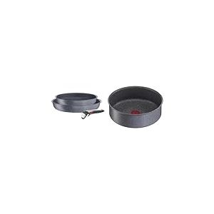 Tefal Ingenio Lot de 2 poêles + poignée amovible, Induction, Revêtement antiadhésif & Ingenio Sauteuse 24 cm, Induction, Revêtement antiadhésif, Empilable, Compatible lave-vaisselle, Fabriqué