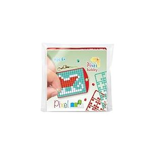 Pixel P23139 - M&eacute;daillon mosa&iuml;que tra&icirc;neau, Porte-cl&eacute;s pour Enfants &agrave; Personnaliser, syst&egrave;me d'enfichage tr&egrave;s Facile, sans Repassage ni Collage, tesselles en bioplastique