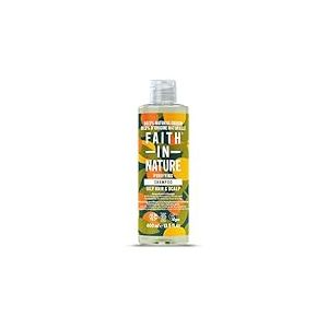 Faith In Nature, Shampooing Naturel Pamplemousse & Orange Faith In Nature, Revitalisant, Vegan & Cruelty Free, Sans Parab&egrave;nes & SLES, Pour Cheveux Normaux &agrave; Secs, 400ml