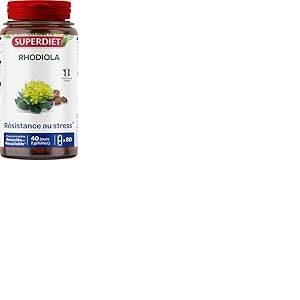 SUPERDIET - RHODIOLA – Résistance au stress – Phytothérapie – Fabrication Française – 80 gélules