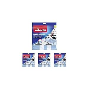 Vileda Chiffon pour Sol en Microfibre et Coton (Lot de 4)