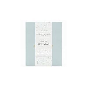 Livre de première année pour bébé (bleu ciel, 112 pages) – Album photo de la première année de bébé de la grossesse à la première année – Journal de nouveau-né – Cadeaux pour les nouvelles mamans