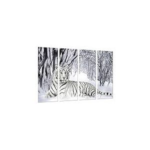 Ref.26740 Affiche murale Motif tigre blanc dans la neige 131 x 62 cm